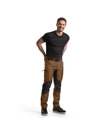 HLAČE  SERVICE STRETCH 1459 1845, nougat/black
