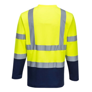 MAJICA  Z DOLGIMI ROKAVI S280YNR HI-VIS, rumena/mornarska