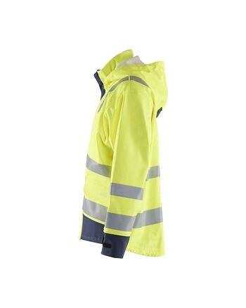 JAKNA DEŽNA OGNJEVARNA HI-VIS 4313, level II, rumena/modra