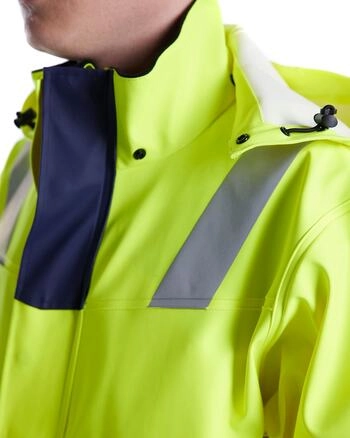 JAKNA DEŽNA OGNJEVARNA HI-VIS 4313, level II, rumena/modra