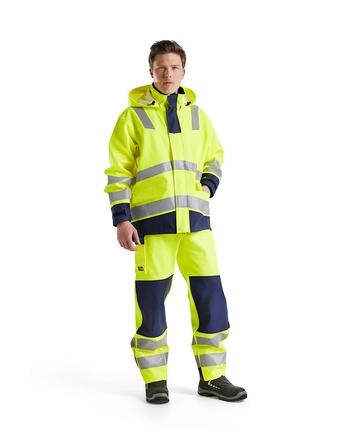 JAKNA DEŽNA OGNJEVARNA HI-VIS 4313, level II, rumena/modra