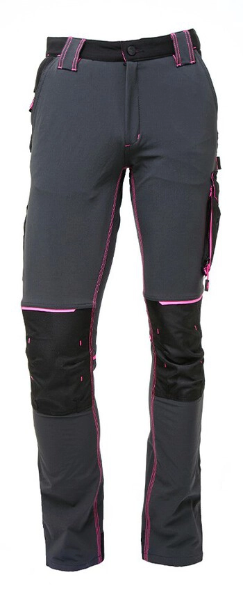 HLAČE ATOM LADY, siva/roza, grey fucsia