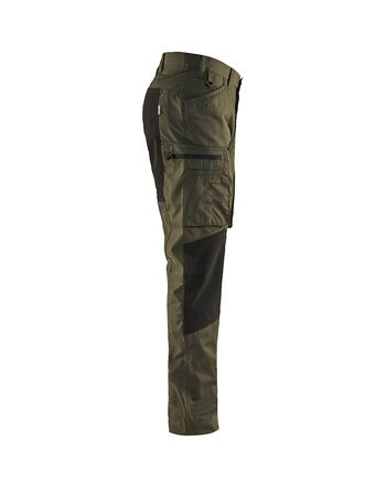 HLAČE  SERVICE STRETCH 1459, Dark olive green/Black
