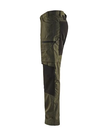 HLAČE  SERVICE STRETCH 1459, Dark olive green/Black