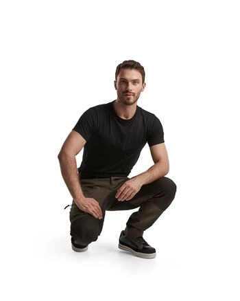 HLAČE  SERVICE STRETCH 1459, Dark olive green/Black