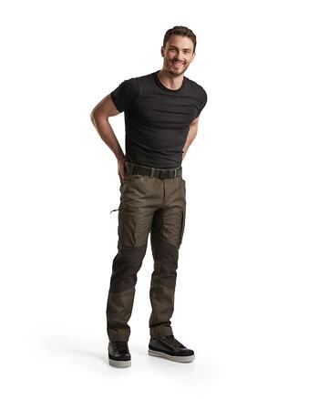 HLAČE  SERVICE STRETCH 1459, Dark olive green/Black